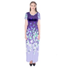 Purple Disintegrate Short Sleeve Maxi Dress by jumpercat
