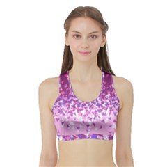 Pink Disintegrate Sports Bra With Border by jumpercat