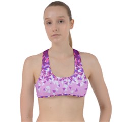 Pink Disintegrate Criss Cross Racerback Sports Bra by jumpercat