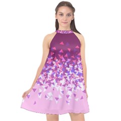 Pink Disintegrate Halter Neckline Chiffon Dress  by jumpercat