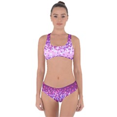 Pink Disintegrate Criss Cross Bikini Set by jumpercat