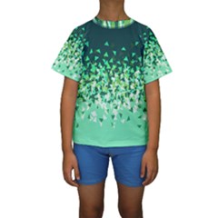 Green Disintegrate Kids  Short Sleeve Swimwear by jumpercat