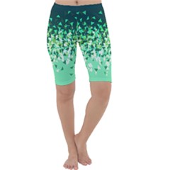 Green Disintegrate Cropped Leggings  by jumpercat