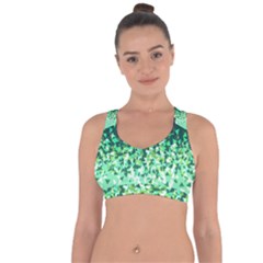 Green Disintegrate Cross String Back Sports Bra by jumpercat