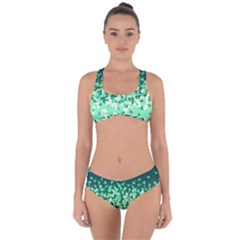 Green Disintegrate Criss Cross Bikini Set by jumpercat