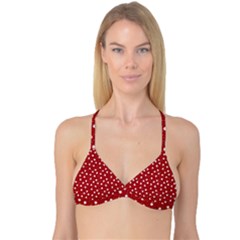 Floral Dots Red Reversible Tri Bikini Top