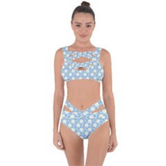 Daisy Dots Light Blue Bandaged Up Bikini Set 