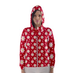 Daisy Dots Red Hooded Wind Breaker (women)