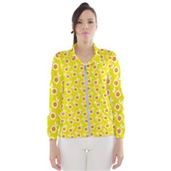 Square Flowers Yellow Wind Breaker (women)