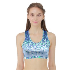 Blue Disintegrate Sports Bra With Border by jumpercat