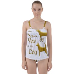 Year Of The Dog - Chinese New Year Twist Front Tankini Set by Valentinaart