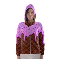 Chocolate And Strawberry Icecream Hooded Wind Breaker (women) by jumpercat