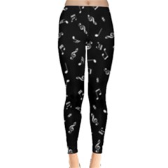 Music Tones Black Leggings  by jumpercat