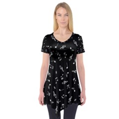 Music Tones Black Short Sleeve Tunic  by jumpercat