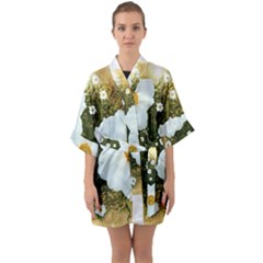 Summer Anemone Sylvestris Quarter Sleeve Kimono Robe by Nexatart