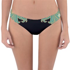 Black,green,gold,art Nouveau,floral,pattern Reversible Hipster Bikini Bottoms by NouveauDesign