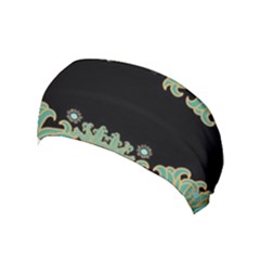 Black,green,gold,art Nouveau,floral,pattern Yoga Headband by NouveauDesign