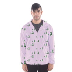 Pink Flowers Pink Big Hooded Wind Breaker (men)