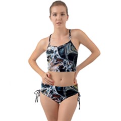 Abstract Flow River Black Mini Tank Bikini Set by Nexatart