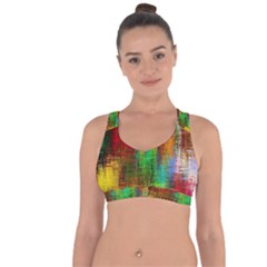 Color Abstract Background Textures Cross String Back Sports Bra