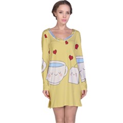 Cute Tea Long Sleeve Nightdress by Valentinaart