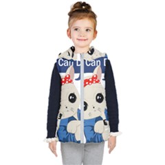 Feminist Cat Kid s Puffer Vest by Valentinaart