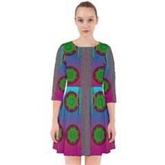 Meditative Abstract Temple Of Love And Meditation Smock Dress by pepitasart