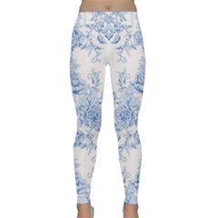 Beautiful,pale Blue,floral,shabby Chic,pattern Classic Yoga Leggings