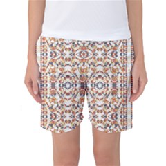 Multicolored Geometric Pattern  Women s Basketball Shorts by dflcprints