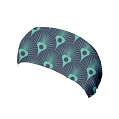 Blue,teal,peacock Pattern,art Deco Yoga Headband by NouveauDesign