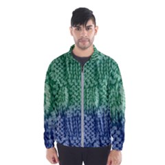 Knitted Wool Square Blue Green Wind Breaker (men)