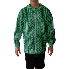 Knitted Wool Square Green Hooded Wind Breaker (kids)