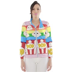 Cute Kawaii Popcorn Wind Breaker (women) by Valentinaart