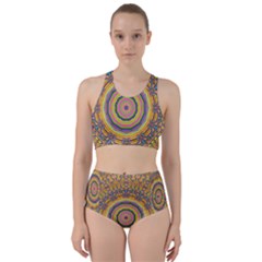 Wood Festive Rainbow Mandala Racer Back Bikini Set by pepitasart