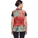 Flower Floral Background Red Rose Women s Puffer Vest View2