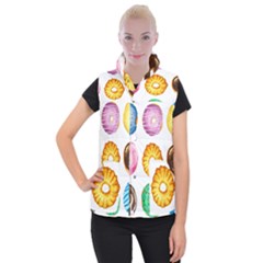 Donuts Women s Button Up Puffer Vest by KuriSweets