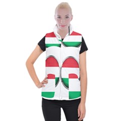 Hungary Flag Country Countries Women s Button Up Puffer Vest by Nexatart