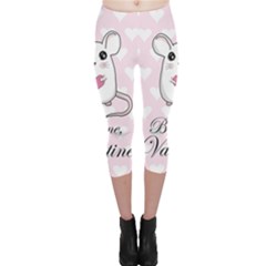 Cute Mouse - Valentines Day Capri Leggings  by Valentinaart