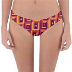 3 D Squares Abstract Background Reversible Hipster Bikini Bottoms by Nexatart