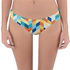 Geometric Retro Wallpaper Reversible Hipster Bikini Bottoms by Nexatart