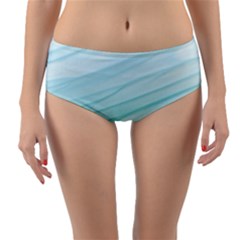 Blue Texture Seawall Ink Wall Painting Reversible Mid-waist Bikini Bottoms by Nexatart