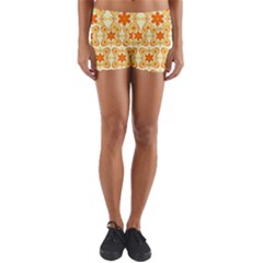 Background Floral Forms Flower Yoga Shorts by Nexatart