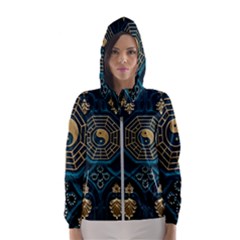Ying Yang Abstract Asia Asian Background Hooded Wind Breaker (women)