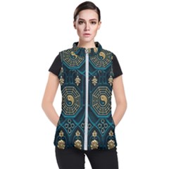 Ying Yang Abstract Asia Asian Background Women s Puffer Vest by Nexatart