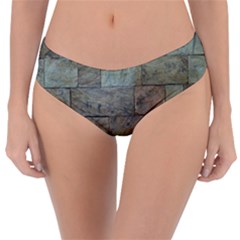 Wall Stone Granite Brick Solid Reversible Classic Bikini Bottoms by Nexatart