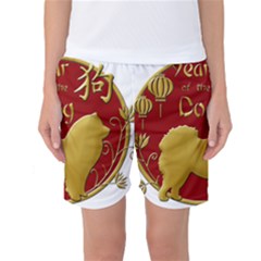 Year Of The Dog - Chinese New Year Women s Basketball Shorts by Valentinaart