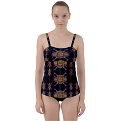 Paradise Flowers In A Decorative Jungle Twist Front Tankini Set by pepitasart