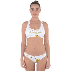 Go Vegan - Cute Chick  Cross Back Hipster Bikini Set by Valentinaart