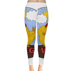 Go Vegan - Cute Chick  Leggings  by Valentinaart