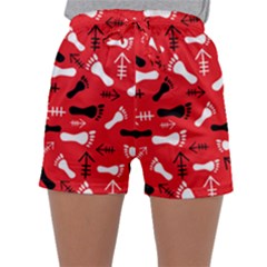 Red Women s Satin Sleepwear Shorts by HASHHAB